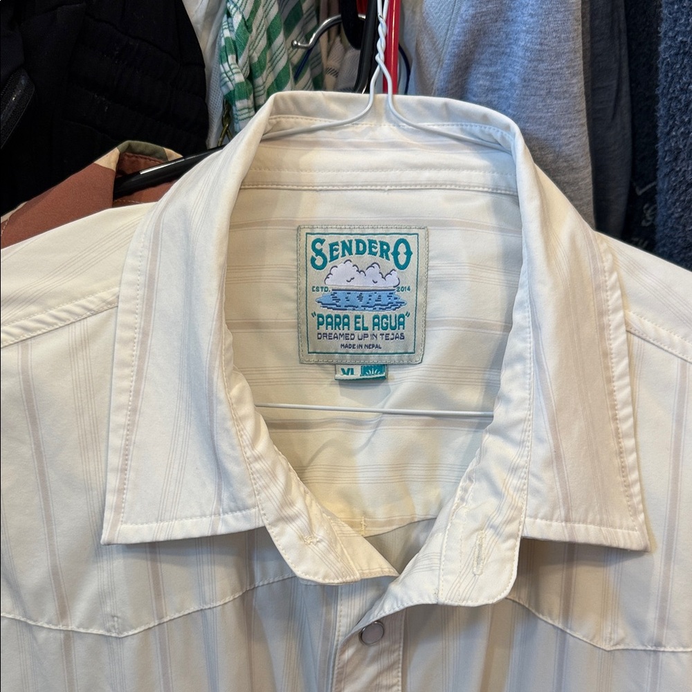 Men's Cream Casual Button Down Shirt